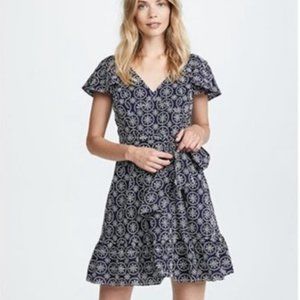 Shoshanna navy blue white eyelet dress, size 8